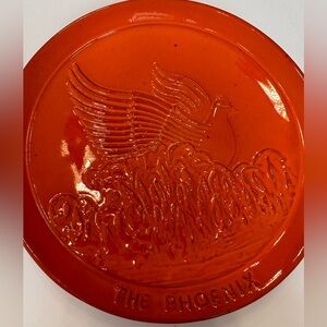Rare FRANKOMA POTTERY “The Phoenix" 8 1/2" 1985 Flame 1st Edition.